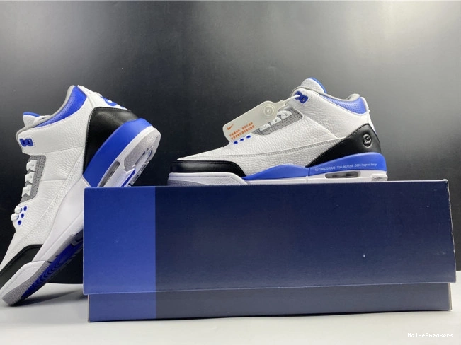 MaikeSneakers Jordan White Blue CT8532-040 3 Retro Air 0717
